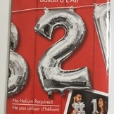 Balónek foliový narozeniny číslo 2 stříbrný 35 cm 